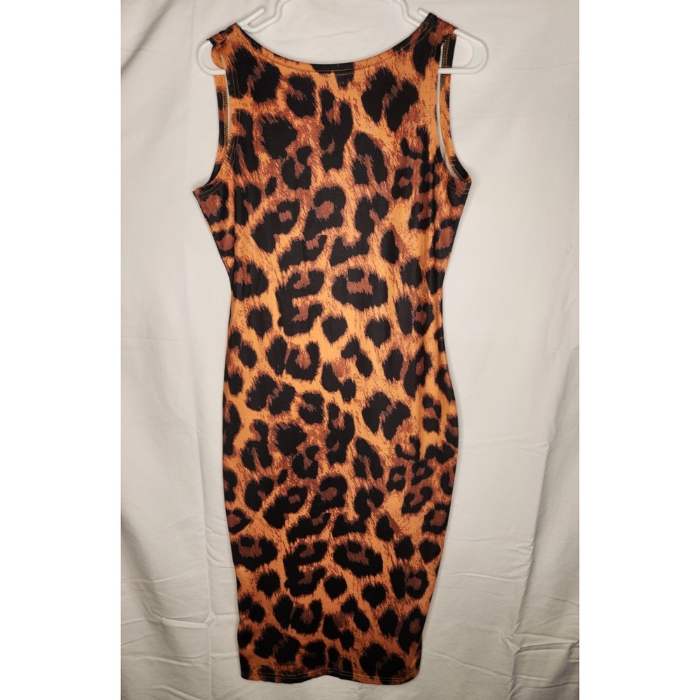 ChicMe Womens Leopard Print Sleeveless Bodycon Mini Dress Size XL - Picture 8 of 9